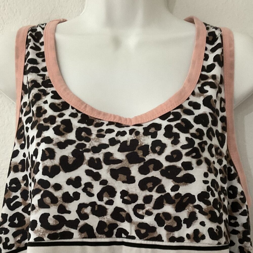 NEW LEOPARD & STRIPES COLOR BLOCK RACERBACK TANK - image 7